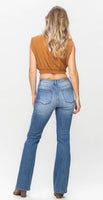 
              Judy Blue Boot Cut with Plaid Patches
            