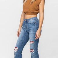 Judy Blue Boot Cut with Plaid Patches