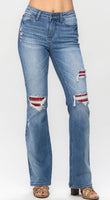 Judy Blue Boot Cut with Plaid Patches