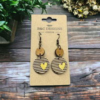Hearts & Stripes Round Earrings