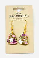 Spring Pink, Gold & Glitter Earrings