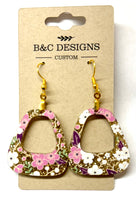 Spring Pink, Gold & Glitter Earrings