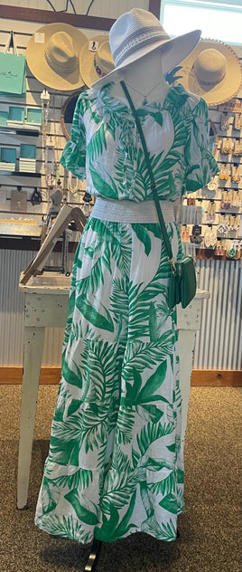 Milio Hawaiian Crop Top & Maxi Skirt Set