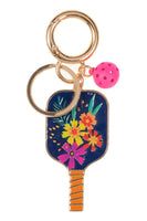 Pickleball Flower Print Keychain