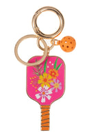 Pickleball Flower Print Keychain