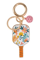 Pickleball Flower Print Keychain