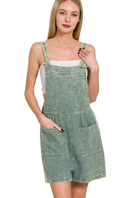 Woven Double Gauze Acid Washed Romper