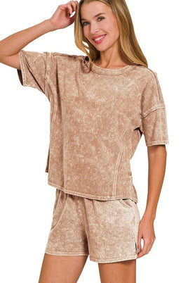 Halo Snow Washed Short Set