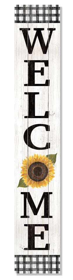 Sunflower with Checks Welcome Porch Sign