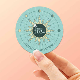 2024 Solar Eclipse Sticker - Mint Green