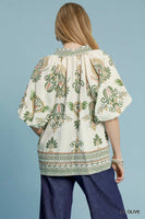 Bold Print V-Neck Top
