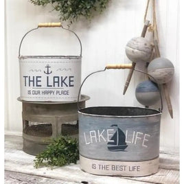 Galvanized Oval Lake Bucket Set