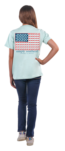 Simply Southern Turtle Tracker Flag Tee