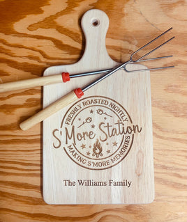 S'More Station Natural Wood Cutting Board 13" x 7 1/2"