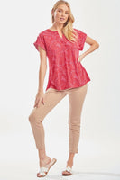 Lizzy Red Pink Top