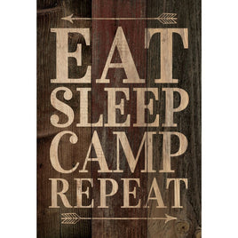 Eat Sleep Camp Repeat Wood Sign
