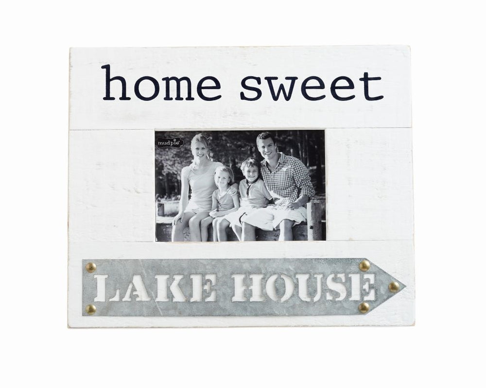 Lake House Tin & Wood Photo Frame