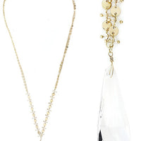 Teardrop Glass Crystal with Gold Disc