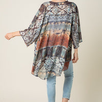 Multi Print Sheer Kimono