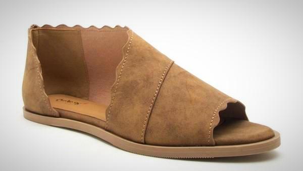 Scalloped Side Wrap Peep Toe Bootie