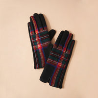 Plaid Touch Screen Gloves