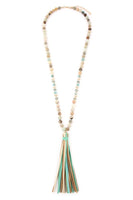 Tassel & Bead Pendant Necklace