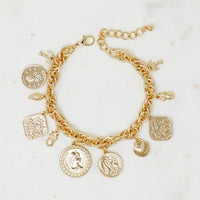 Golden Coin Charm Bracelet