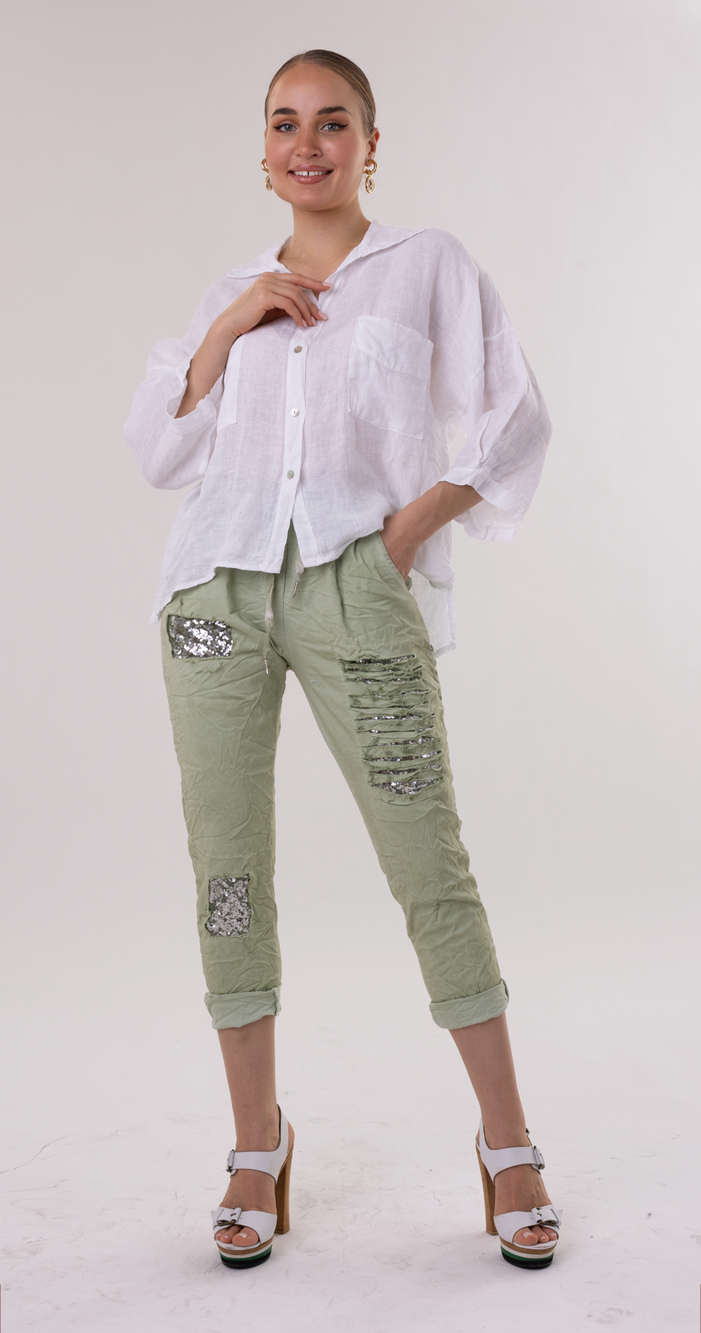 Ripped with Glitter Pant