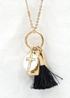 Cross and Mini Charm Chain Necklace