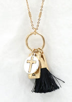 
              Cross and Mini Charm Chain Necklace
            