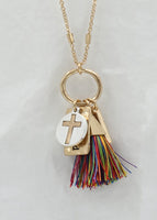
              Cross and Mini Charm Chain Necklace
            