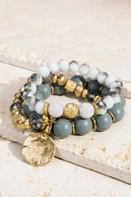 Stone and Bead Stack Bracelets