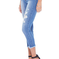 B&C Frayed Crop Skinny Jeans