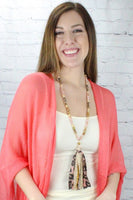 
              Fabric Tassel with Beaded Chain
            