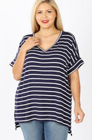 Walkin' The Dock Stripe Top (Plus)