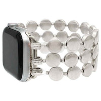 Round and Flat Worn Metal Bead iPhone Watch Band