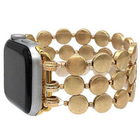 Round and Flat Worn Metal Bead iPhone Watch Band