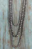 Burnished Silver Bead Layered Necklace