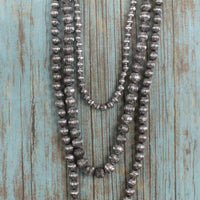 Burnished Silver Bead Layered Necklace