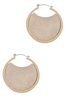 
              Gold & Vegan Leather Disc Earrings
            