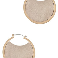 Gold & Vegan Leather Disc Earrings