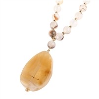 
              Natural Stone Beaded Necklace
            