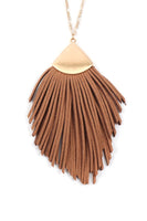 Faux Leather Tassel Necklace