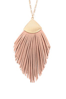 Faux Leather Tassel Necklace