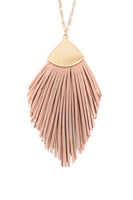 
              Faux Leather Tassel Necklace
            