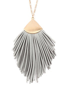 Faux Leather Tassel Necklace