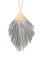 
              Faux Leather Tassel Necklace
            