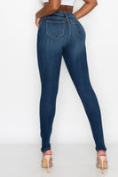 Destroyed Dark Wash High Rise Jeans