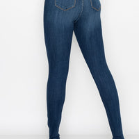 Destroyed Dark Wash High Rise Jeans