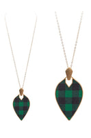 
              Marquise Shape Faux Leather and Metal Necklace
            